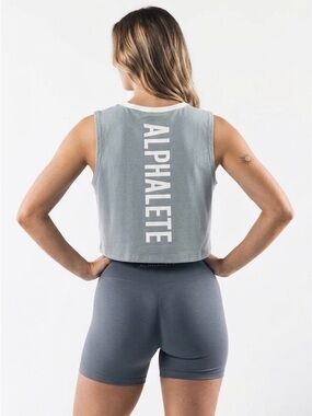 Alphalete Graphic Muscle Tank | Slate Grey